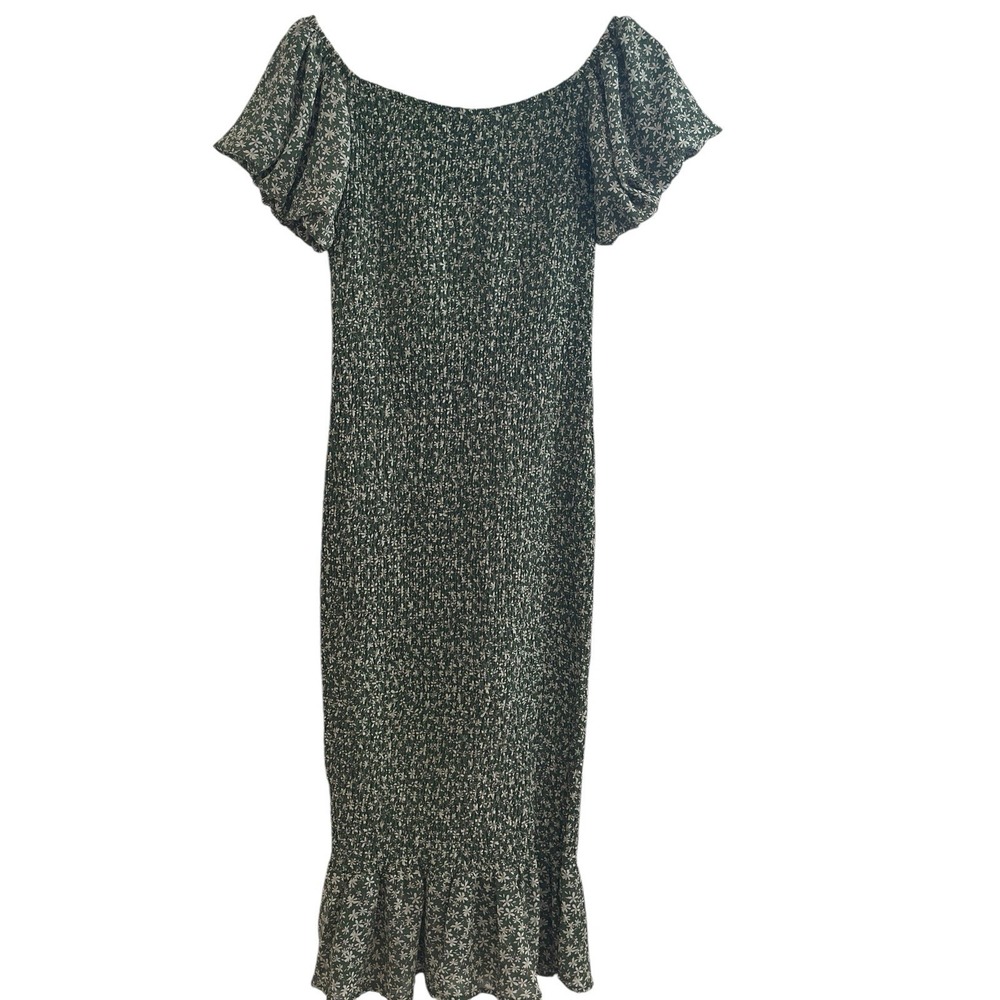 PETAL & PUP Claire‎ Shirred BodyCon Off the Shoulder Floral Midi Dress, Size 6
